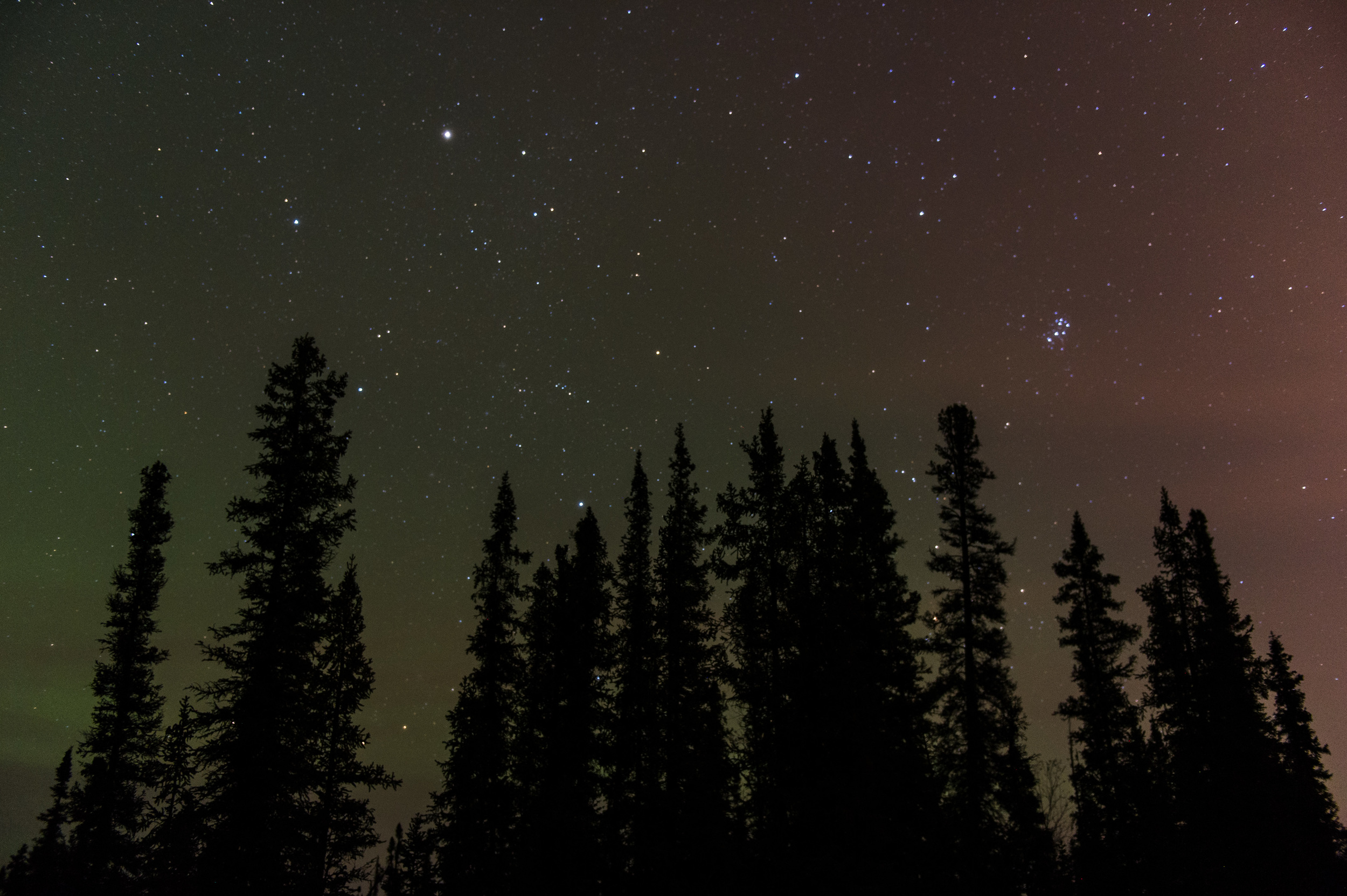 I did not realize that I had captured a faint glow of the Northern Lights on the second night until I downloaded and post processed my photos. 1/13 @f2.8, ISO 1600.