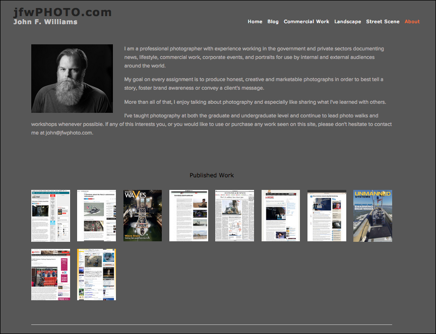 I'm using the About page to also provide links to tear sheets and my affiliate links. 