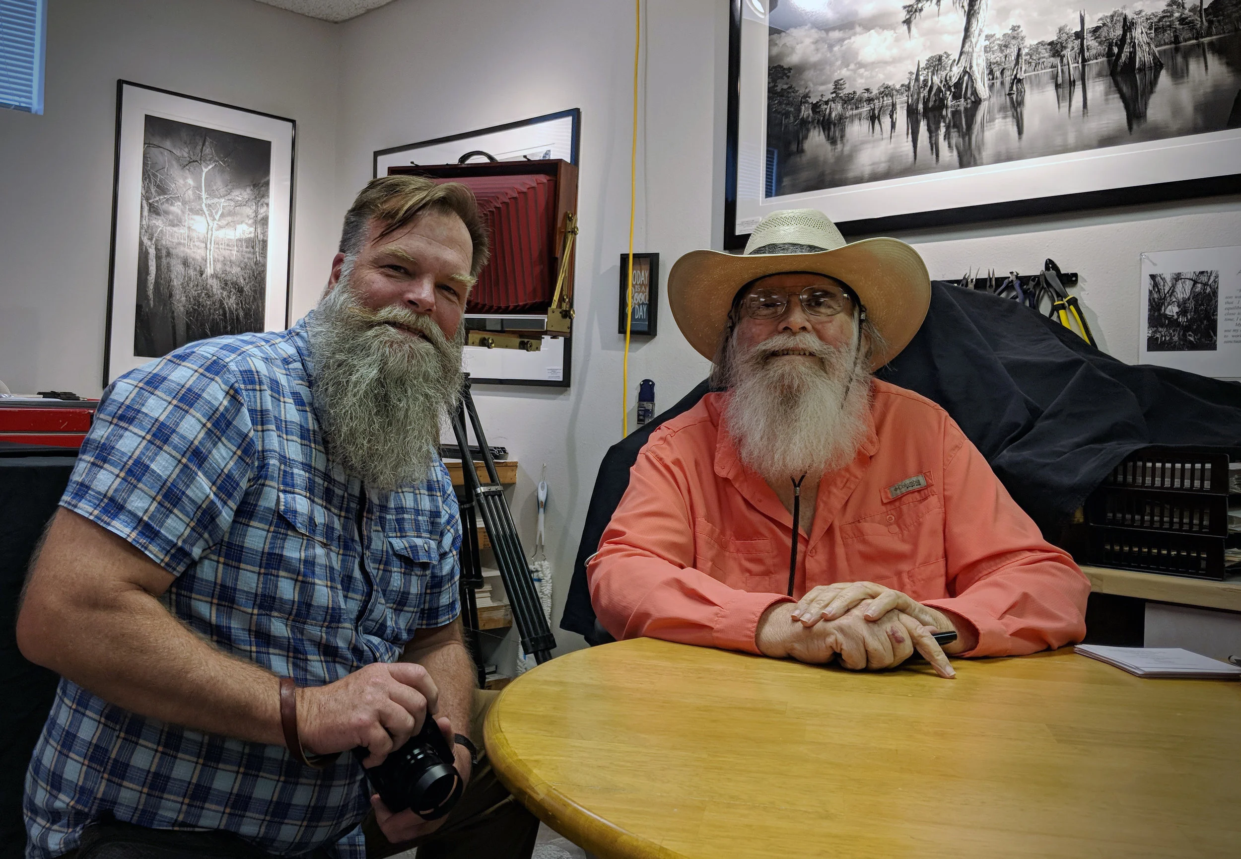Clyde Butcher and me at his Venice, Fla., gallery, studio and darkroom.