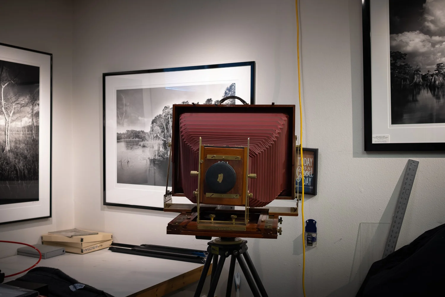 A 12x20 Ron Wisner Field Camera in Clyde’s studio.