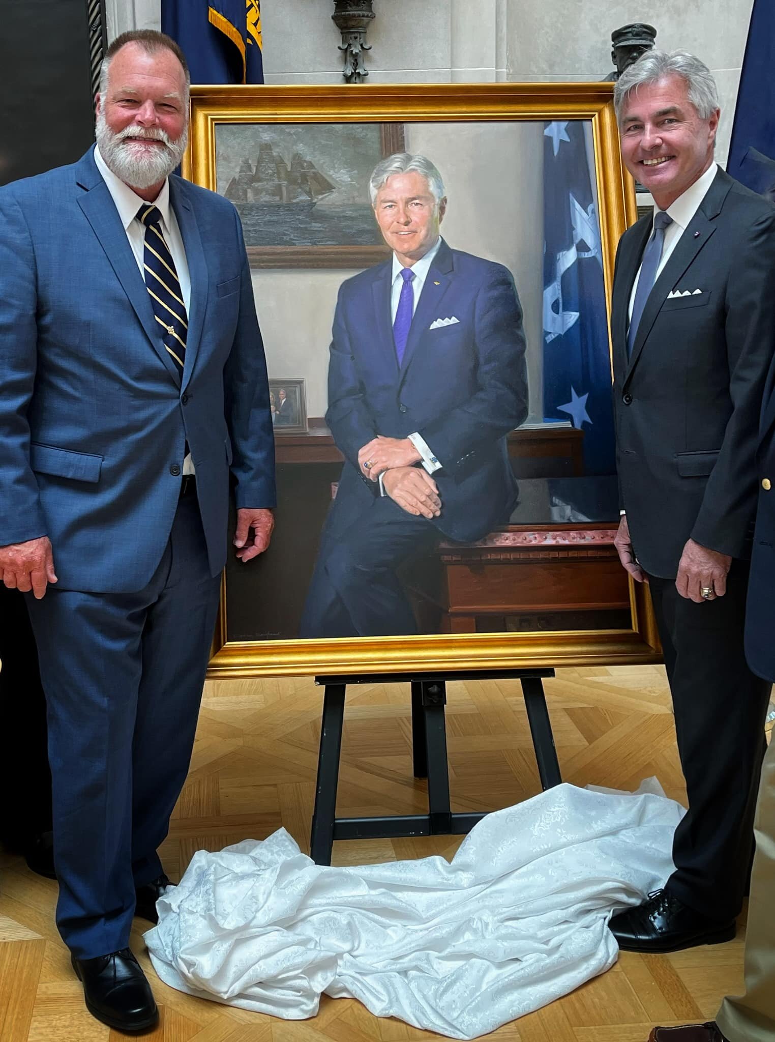 Very proud to join my friend, Ambassador Ken Braithwaite, as he unveiled his official Secretary of the Navy Portrait during a ceremony held at the U.S. Naval Academy.