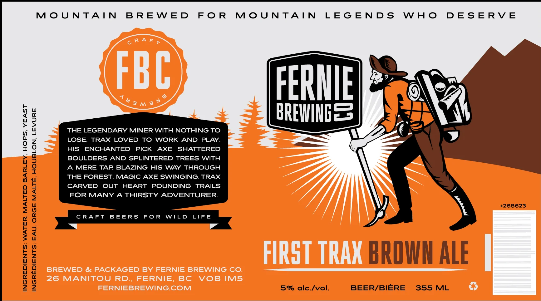 First trax Brown Ale - packaging copywriting