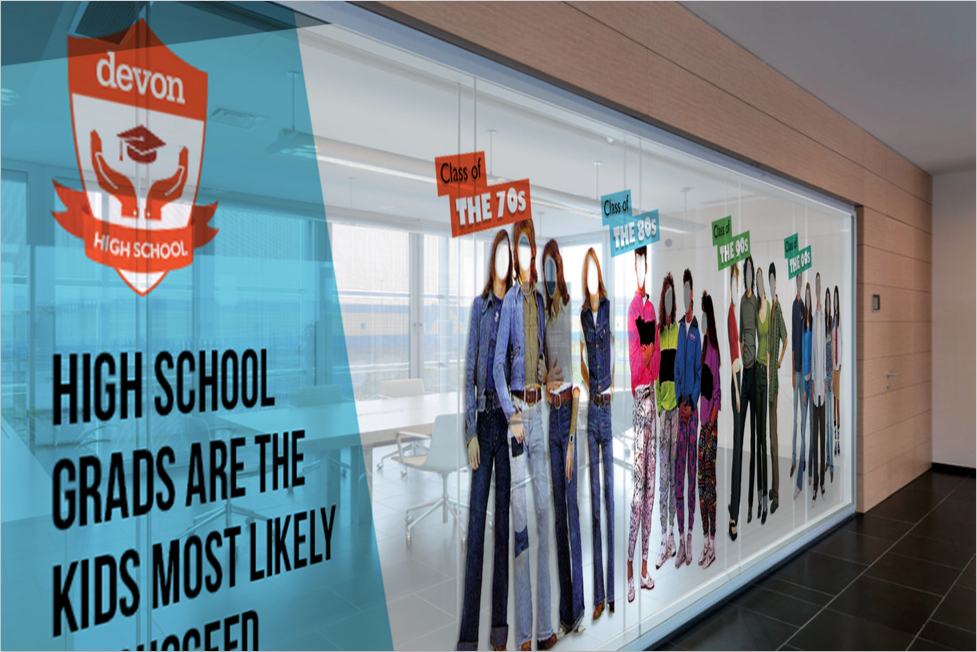 Devon High School - branded environment copywriting