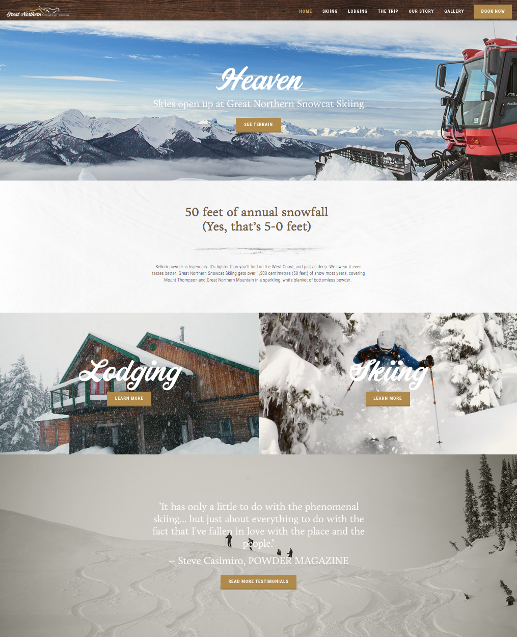Great Northern Snowcat - website content