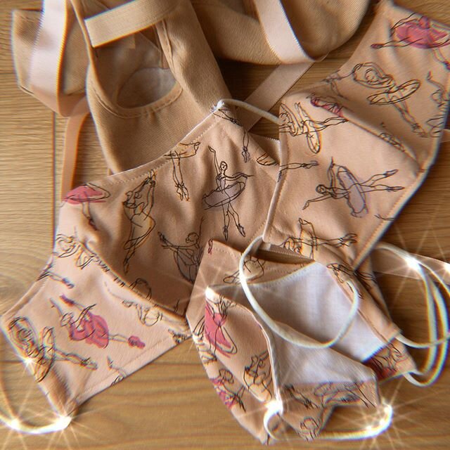 Ballerina face masks 🩰✨ Available in XS, S, M, L! Get in touch if you&rsquo;re interested 🥰
