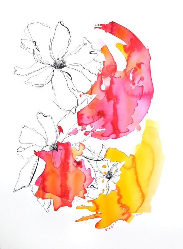 Courtney Khail - Anything But Fair - original watercolor and ink painting 