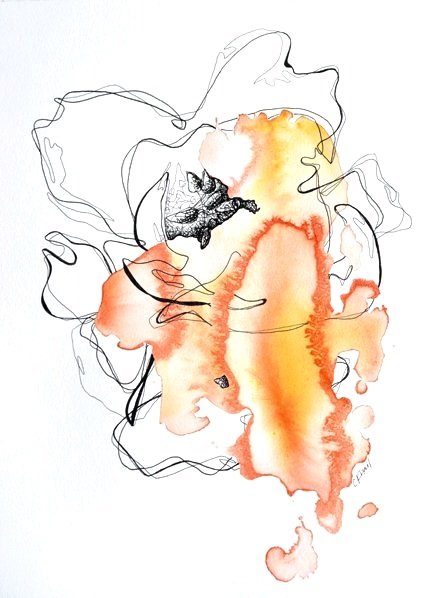 Courtney Khail- Dreams In Color: Orange-watercolor and ink.jpg