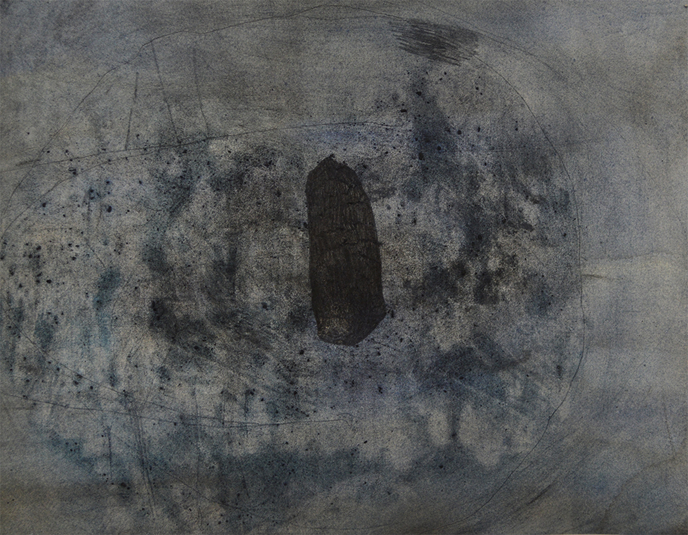 River Drawing 04 | Gouache, pencil, river water, found charcoal and river sediment on paper | 24 x 18" | 2015