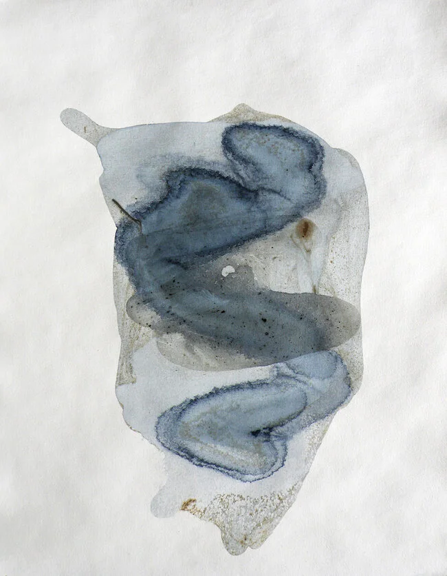   Untitled 38  | Bitumen, seawater and gouache on paper | 11 x 14" | 2017     