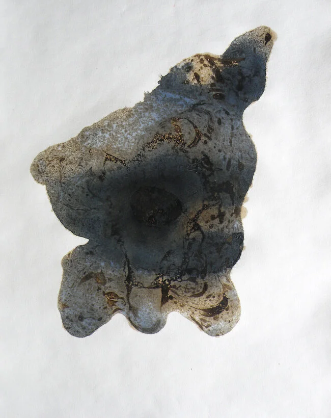   Untitled 53  | Bitumen, seawater and gouache on paper | 11 x 14" | 2017     