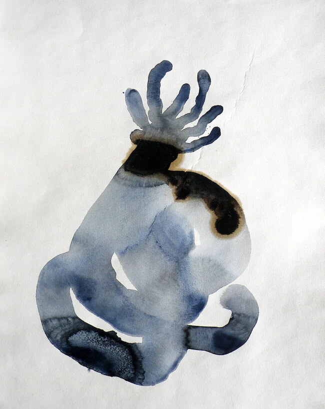   Untitled 11  | Bitumen, seawater and gouache on paper | 11 x 14" | 2017     