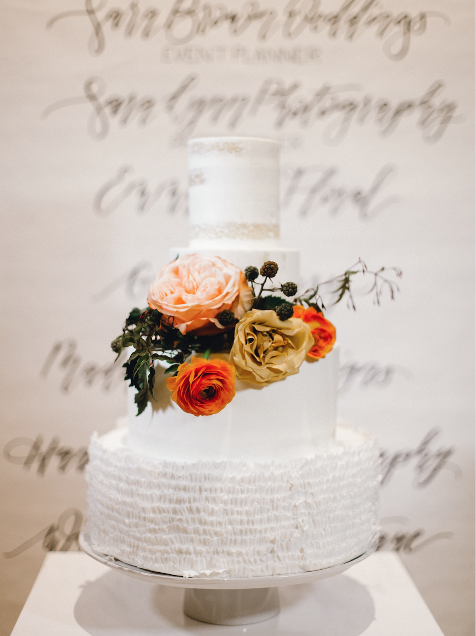 Naked cake with ruffles