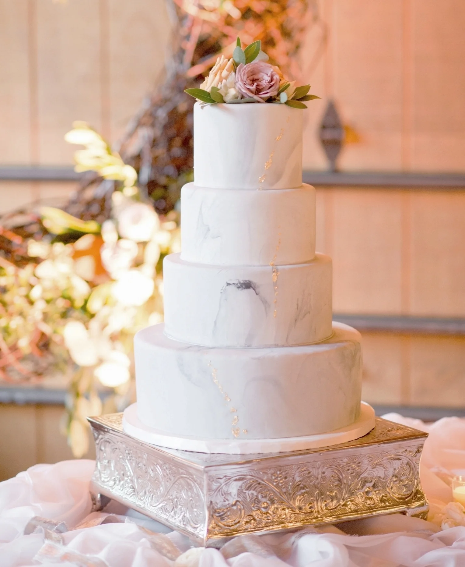 Classic marble wedding cake