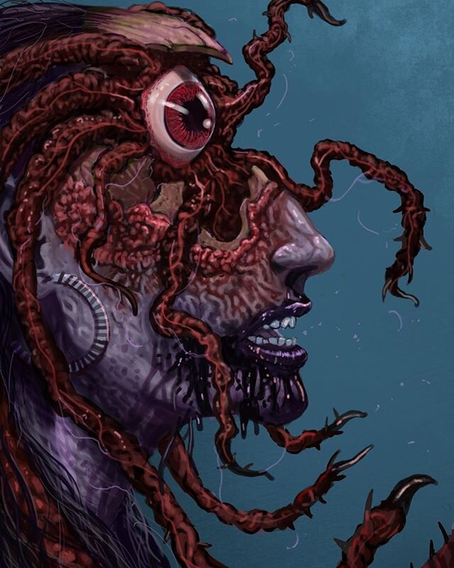 Saturday night spooky! #parasite #zombie #conceptart #eyeball #procreate #bae #digitalart