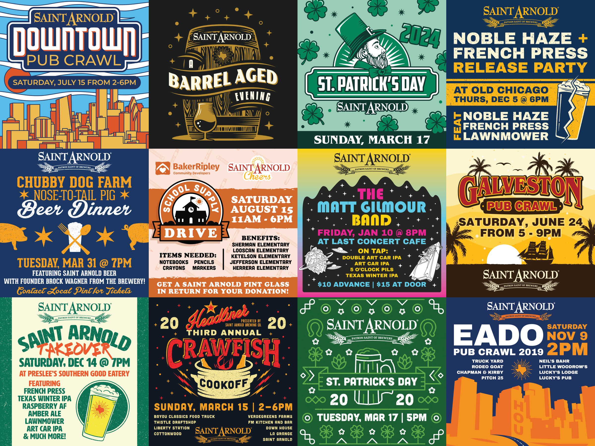 This collection showcases a variety of social media graphics I designed to ignite excitement for beer events. From pub crawls and beer releases to holiday events, these visuals reflect the brewery's eclectic spirit.