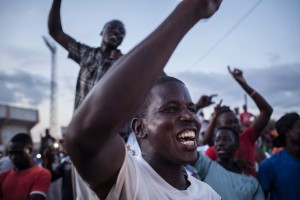 Citizens of Burkina Faso protest against the recent coup in Ouagadougou. (© AP Images)
