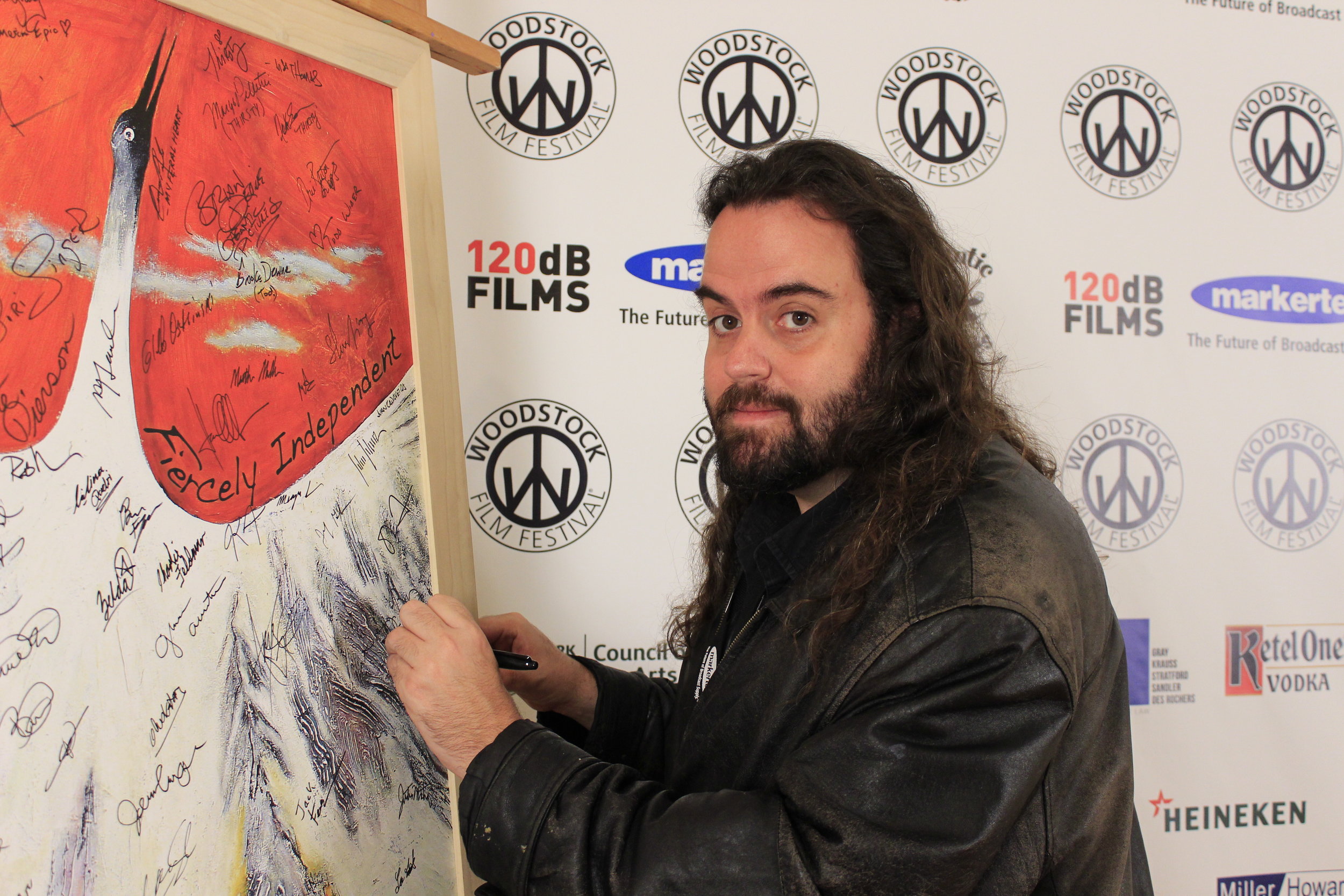 Director Gregg Bray ( LINER NOTES ) checks in at the 17th annual Woodstock Film Festival. (Photo by Naomi Schmidt)