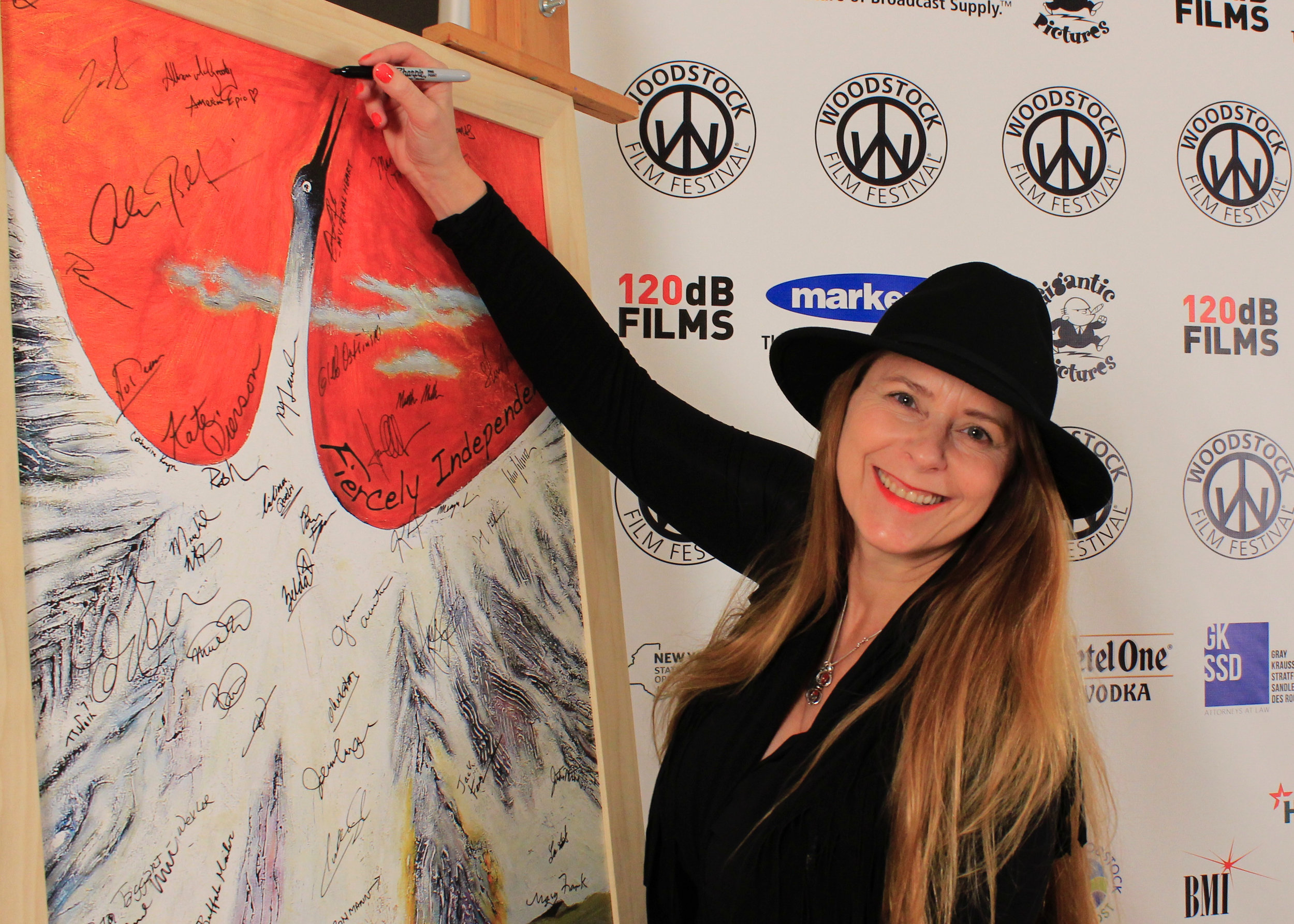 Allison McGourty signing in at 2016 Woodstock Film Festival.