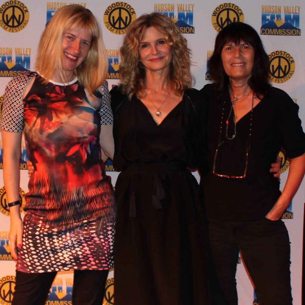 Meira Blaustein with Sabine Hoffman and Kyra Sedgwick at the STORY OF A GIRL screening