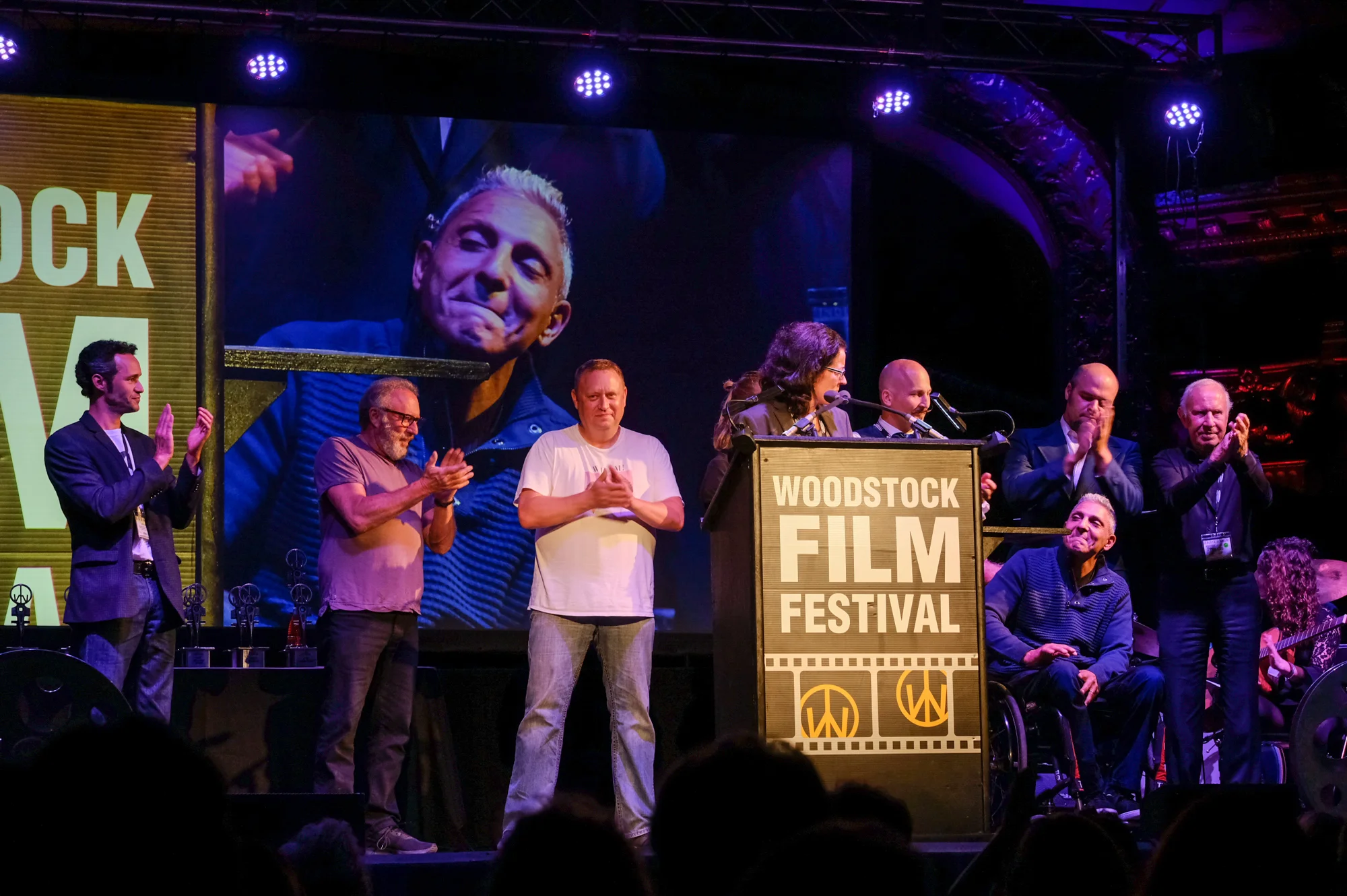 Roll With Me cast and crew, and director Lisa France and subject Gabe Cordell, winners of the Carpe Diem Andretta Award