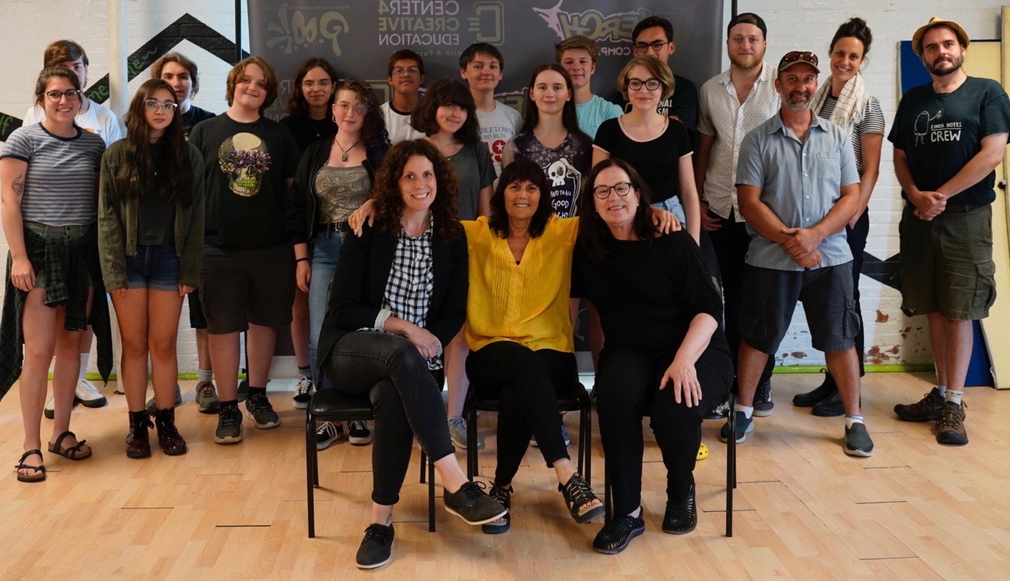 Cynthia Kane with the students and mentors of the Youth Film Lab.