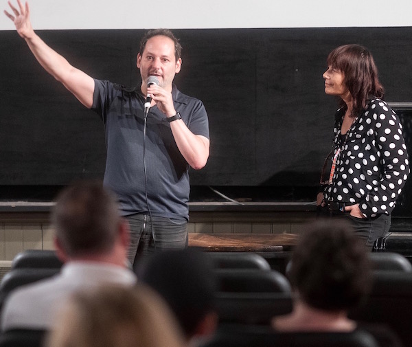 Director Tom Donahue answers audience questions with Woodstock Film Festival Co-founder and Executive Director Meira Blaustein