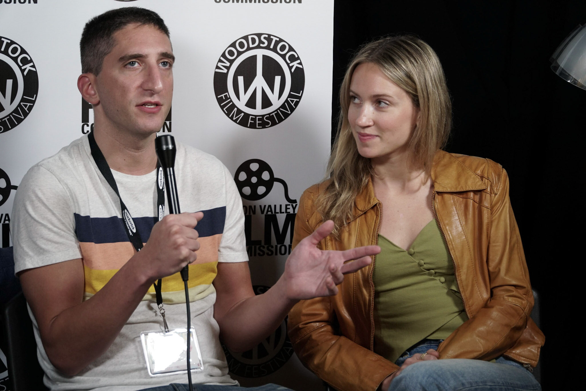 Inside the Rain director Aaron Fisher (left) with actress Ellen Toland (right)