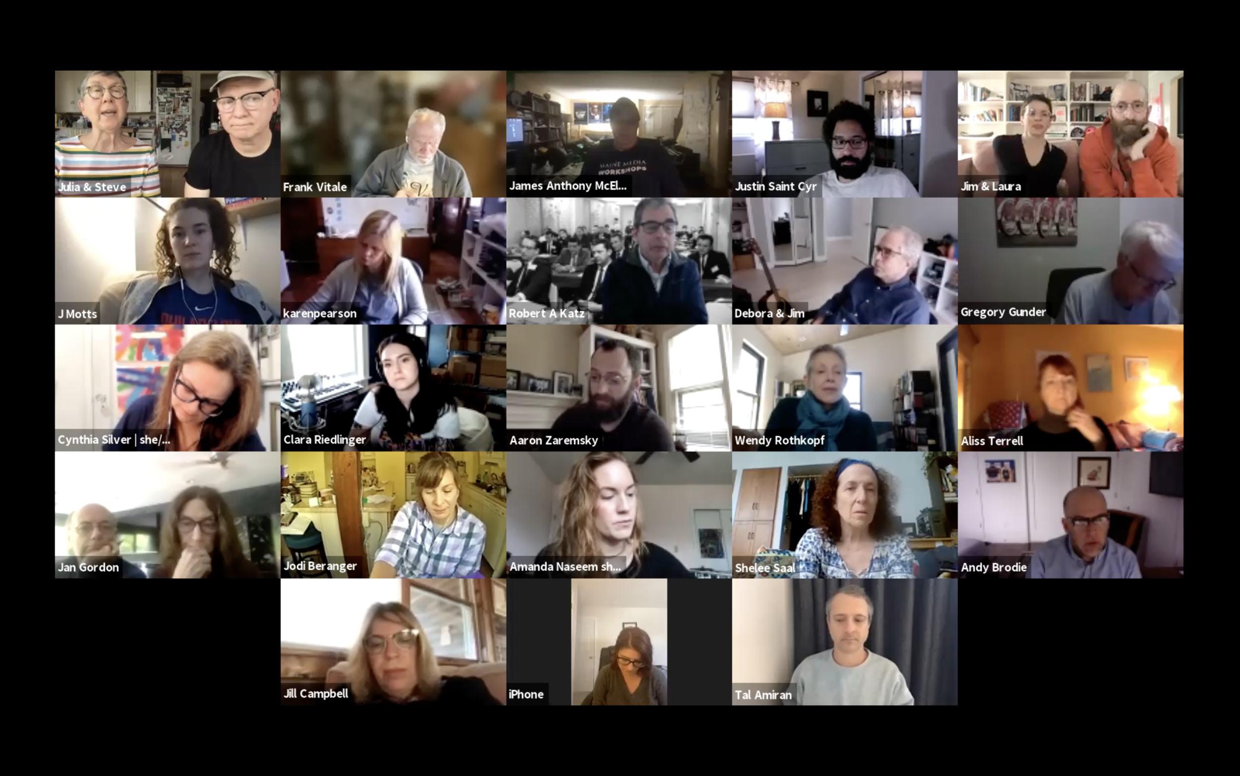 Julia Reichert and Steven Bognar (upper left) talk about the process of making their two films.