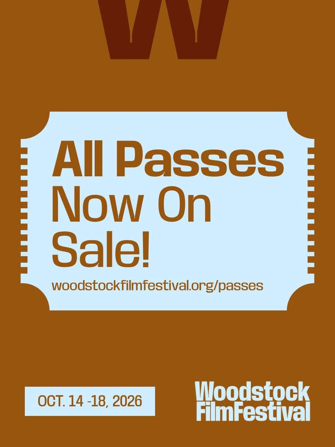 Passes for WFF 2026 NOW ON SALE‼️ Discover all available options and reserve yours today to join us this October 🎫 woodstockfilmfestival.org/passes &ndash; link in bio!