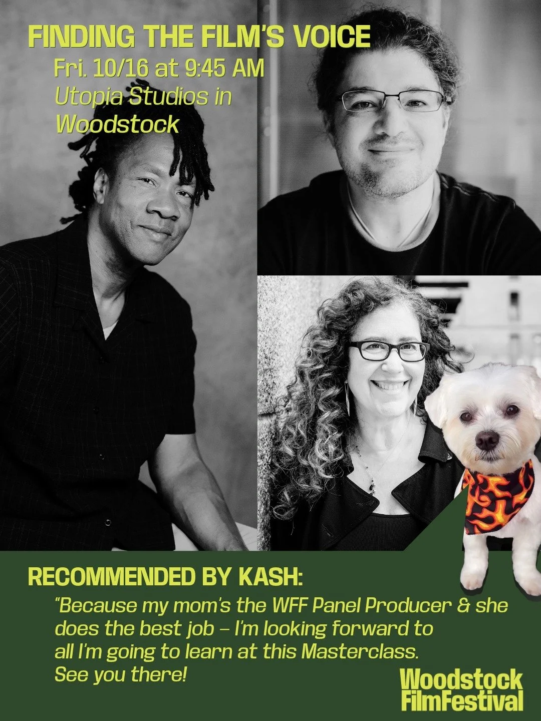 Need help deciding what to see? Let the WFF crew's furry friends guide the way! 🐶 🐱 🦜 Get tickets now at woodstockfilmfestival.org

And if you're in the market for a new furry friend&mdash;stop by the Woodstock Chamber of Commerce this Saturday an