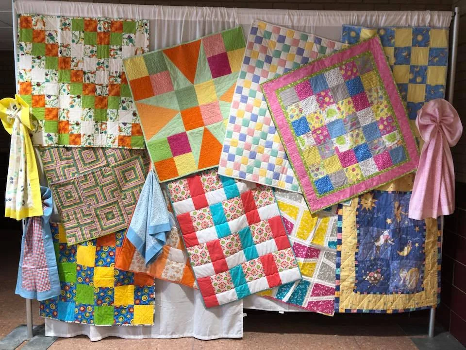 IVQG members displayed their charity baby quilts at the 2018 IVQG Quilt Show at Celebrations 150. These quilts were donated to the maternity ward at OSF St. Elizabeth Hospital in July of 2018.