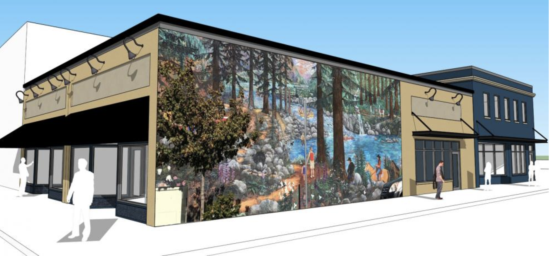 The old character of the building will remain, as well as the newer mural, with newer amenities.