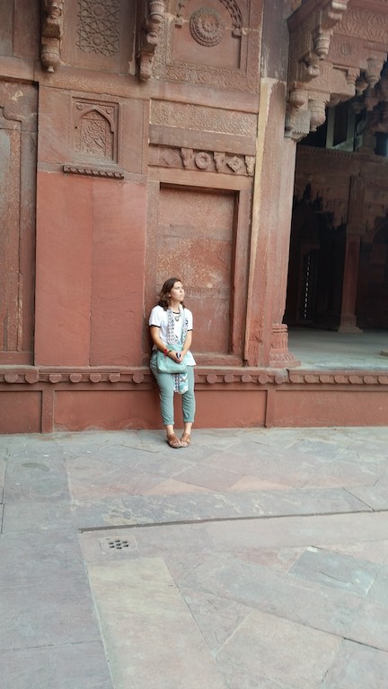Student reflecting in India. Study Abroad 2015