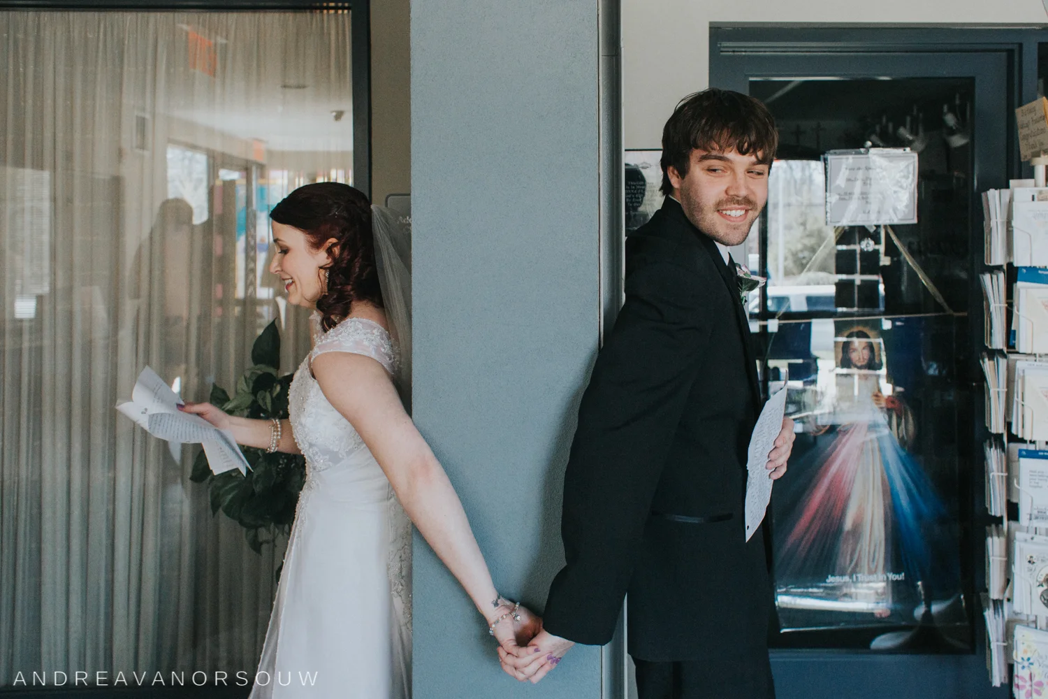 reading_personal_letters_bride_groom_wedding_photography_st_rose_and_clement_church_new_england.jpg