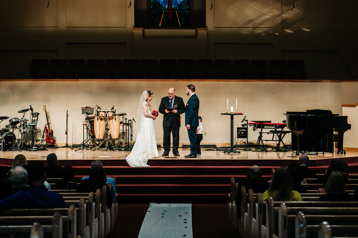 Bride and groom at ceremony