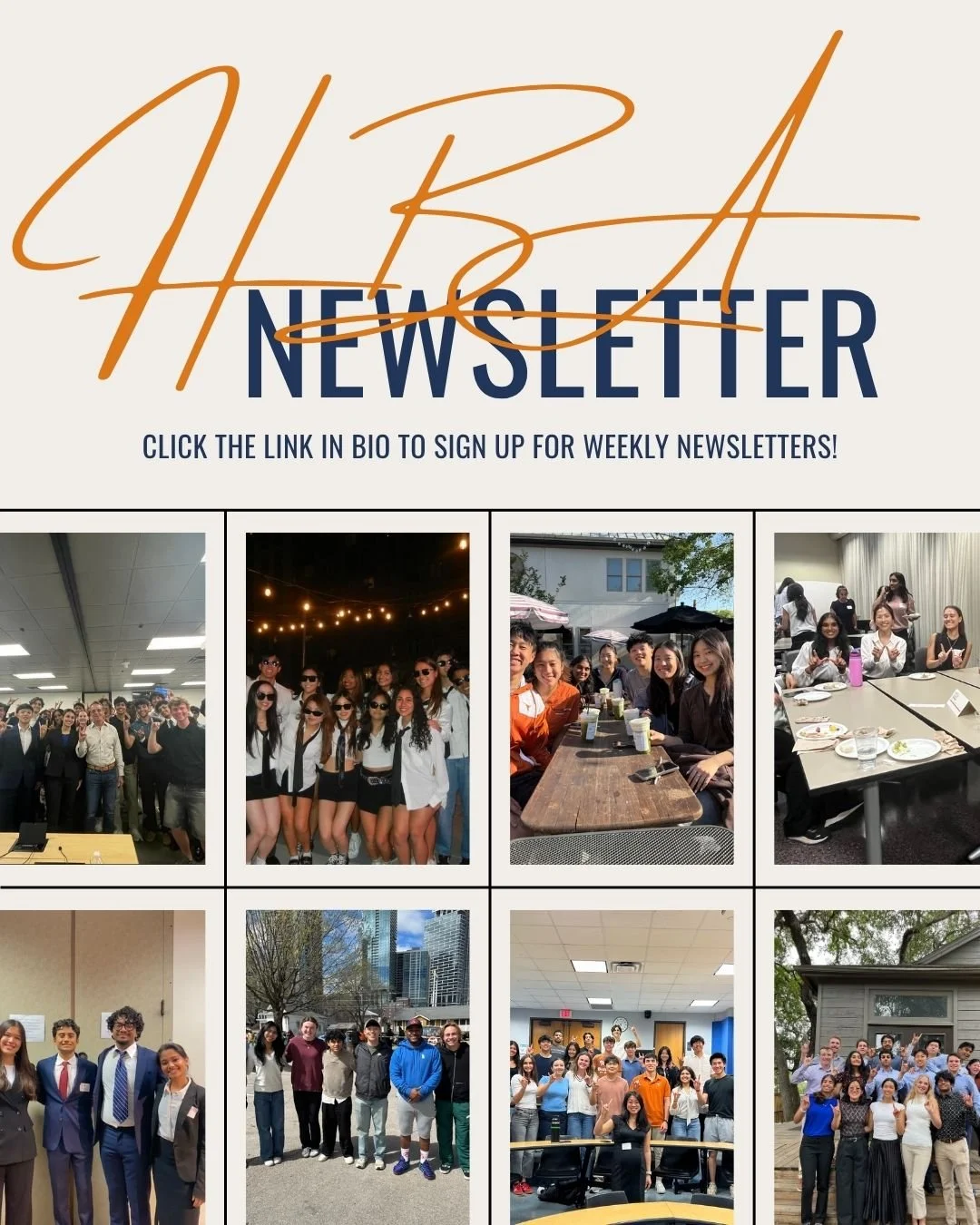 This year HBA newsletters will not be automatically sent to all BHP students, so please sign up through the google form in our bio to get weekly emails regarding upcoming CBHP events, networking opportunities, and so much more!
