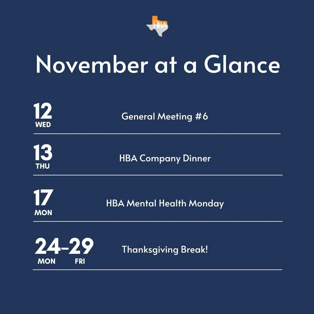Here's a quick look into the last few events we have in November!