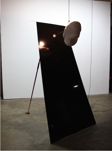 Work by Sarah Anderson at the exhibition "Conspiracies are Things", Abrons Center, NY, 2016
