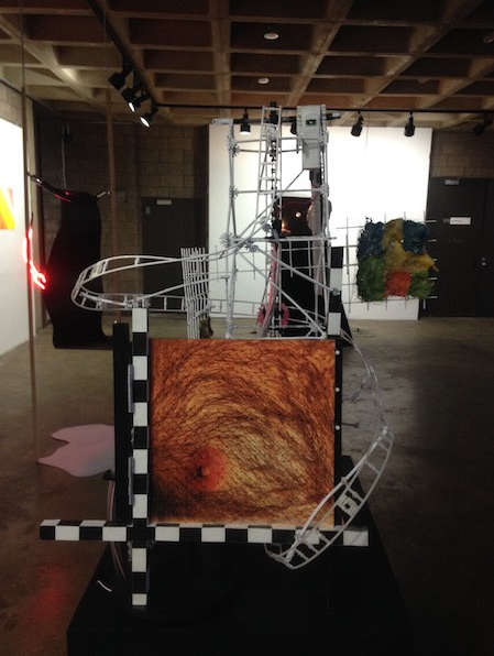 View of the exhibition "Conspiracies are Things", curated by Acarín at the Abrons Center, in 2016 featuring works by Sarah Anderson, Deville Cohen, Nick Doyle, Kolbeinn Hugi + Taraka Larson, Juan Kasari, and Gabriel Pericàs