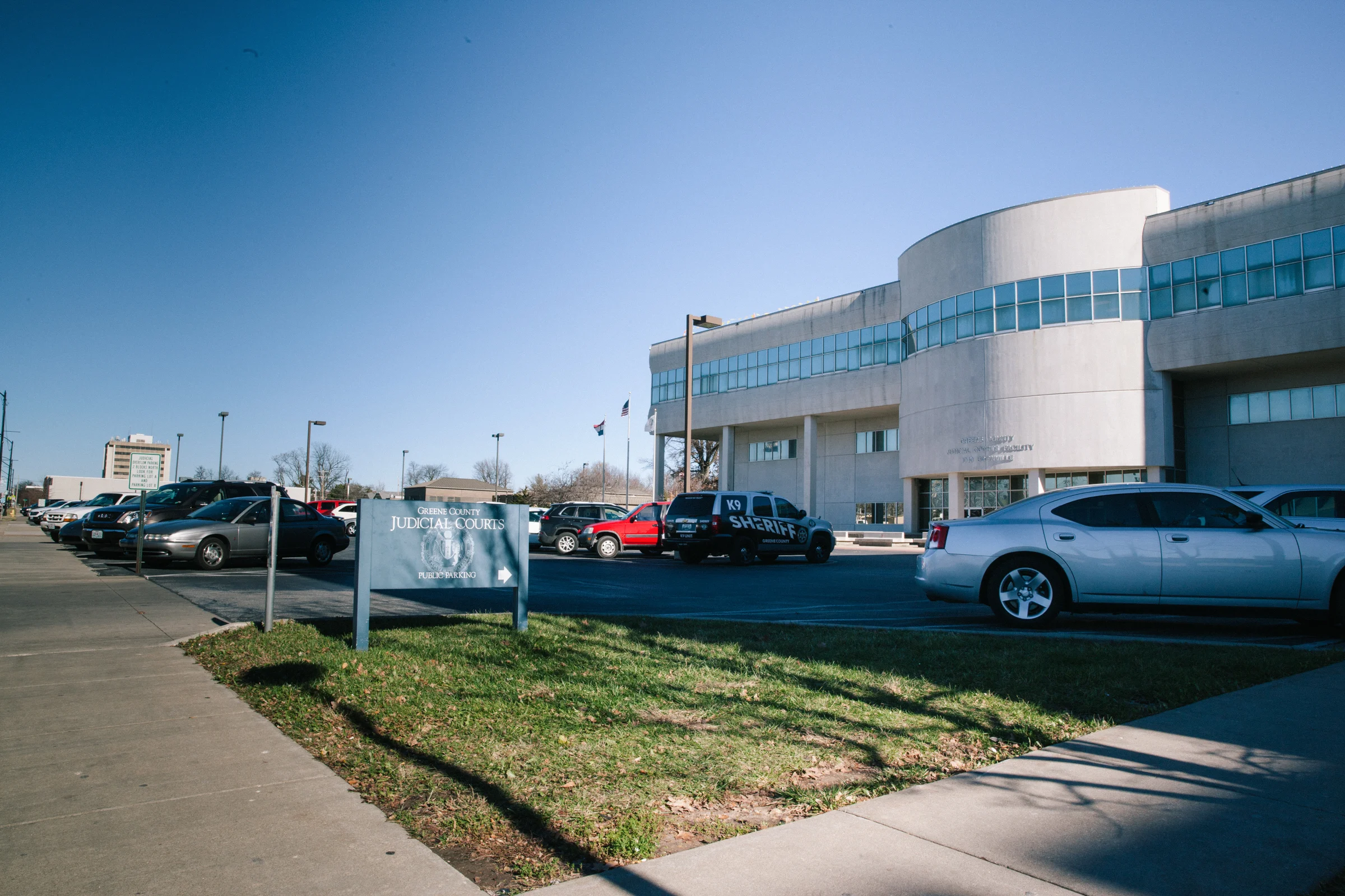 Lot #1 is directly in front of the Judicial Courts Facility.
