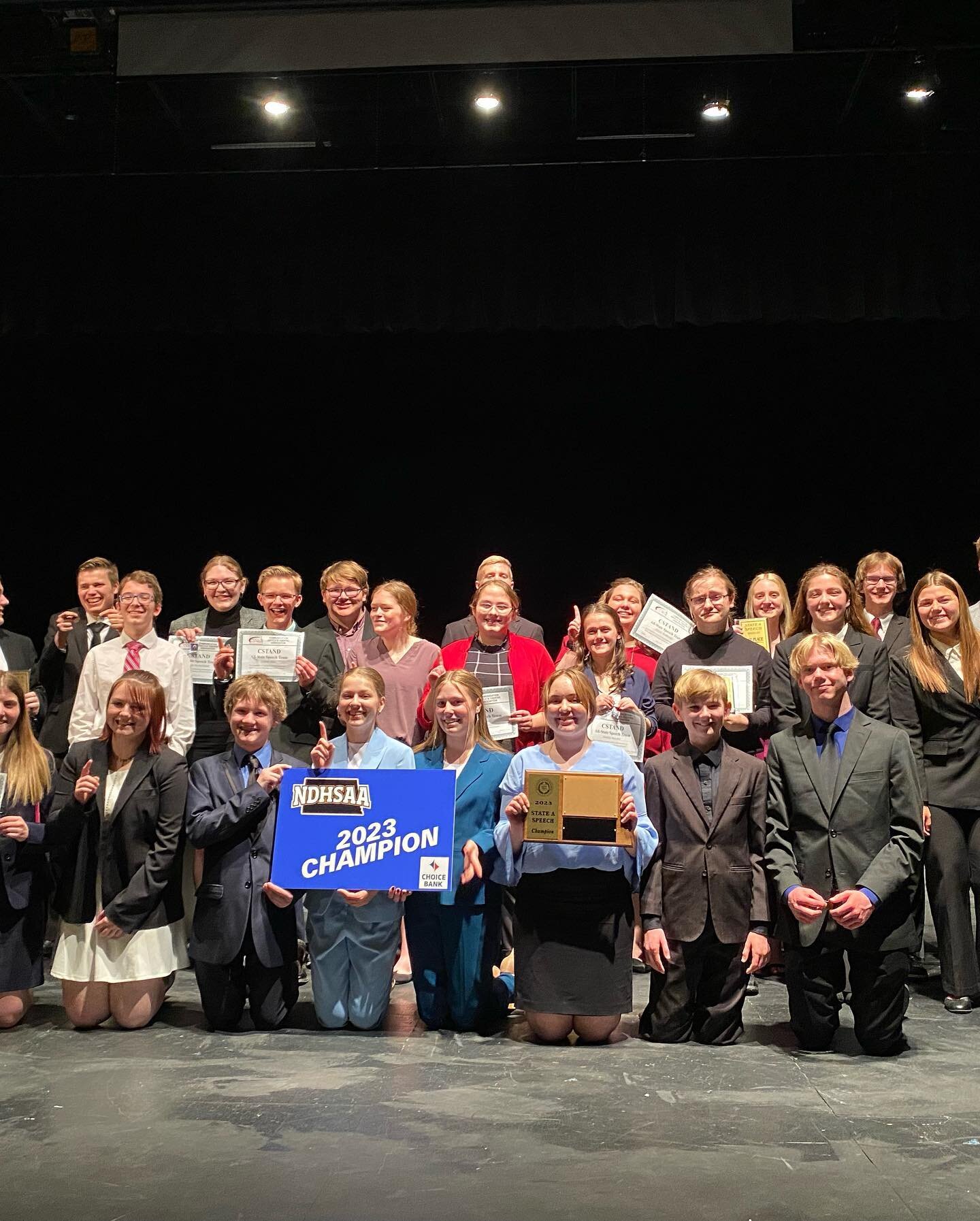 @ndhsaa Speech Champions!!! I am so proud of these kids!! Especially proud of @ted_the_too_tall_guy and @leah_luvzcatz for their placings and hard work!!!