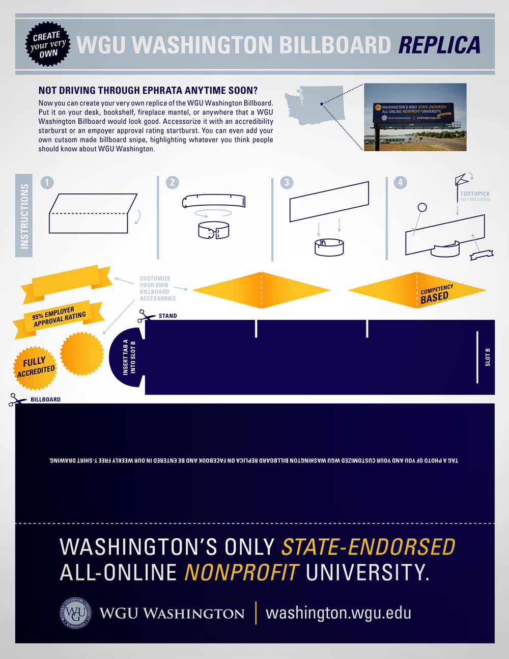 Our mini-billboard replicas allowed anyone to keep the WGU billboard on their desktop.