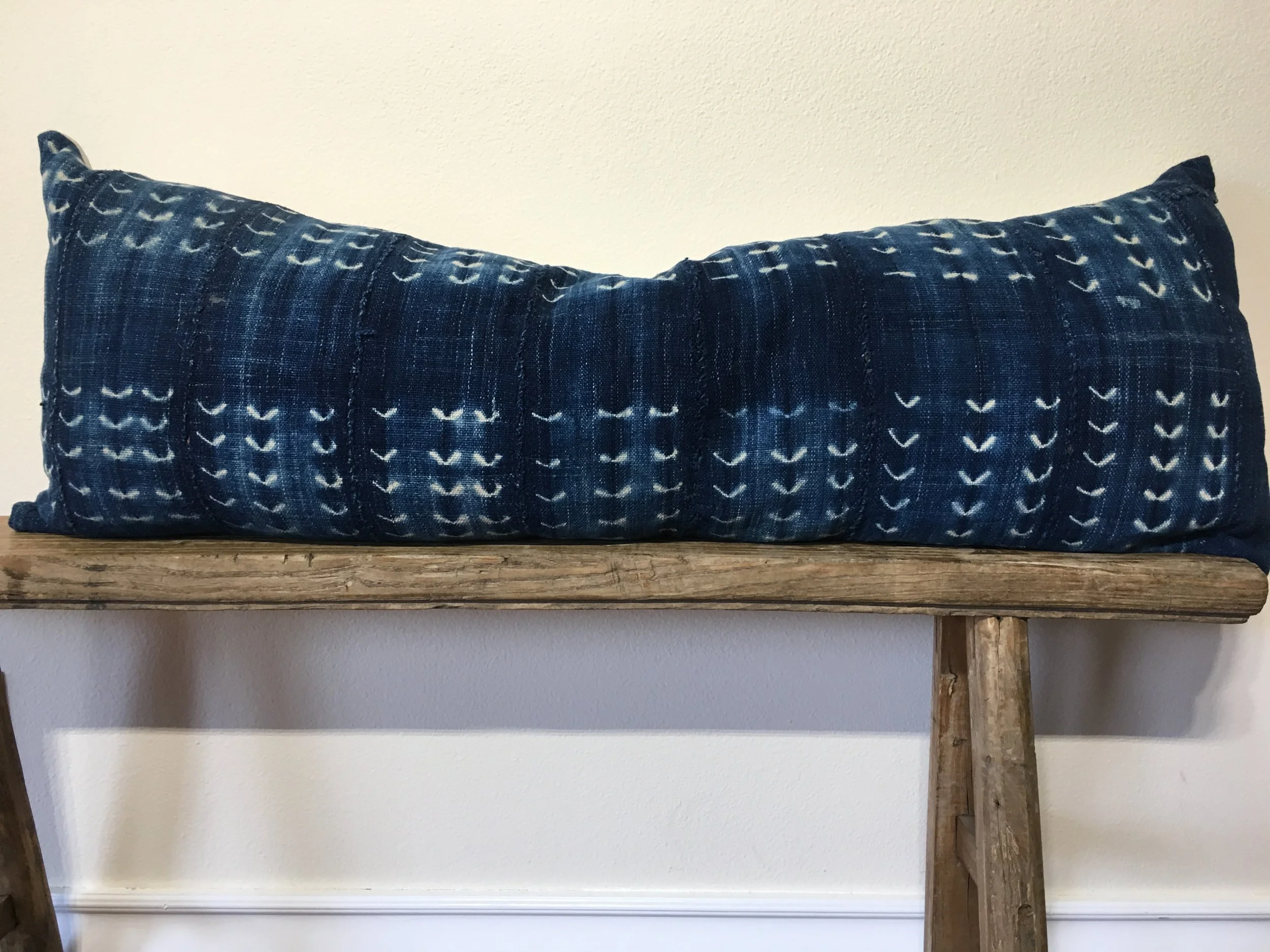 Vintage Indigo Lumbar pillow no. 104