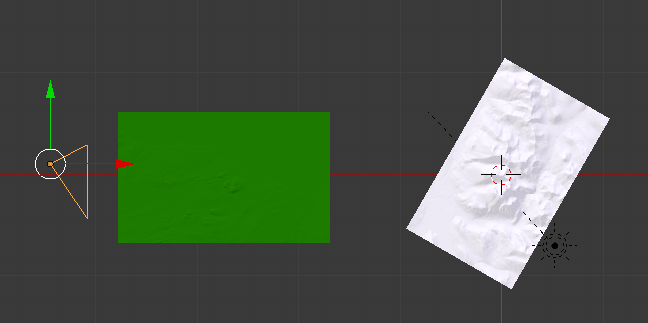 view from above. Camera type is orthographic. Ben Nevis map was rotated so that its most recognisable aspect was used.