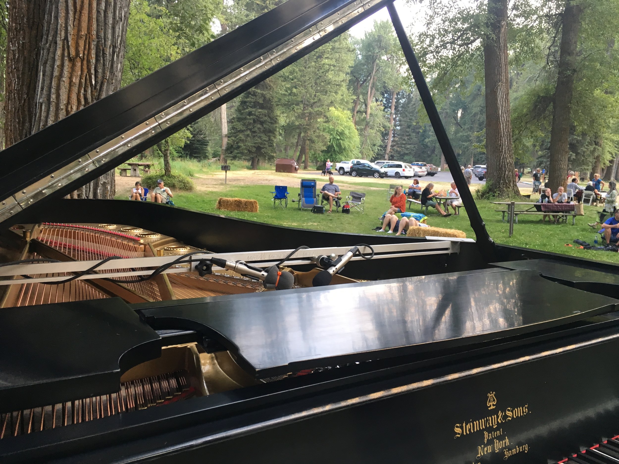 Concert ready view from under the lid at Wallowa Lake State Park. 