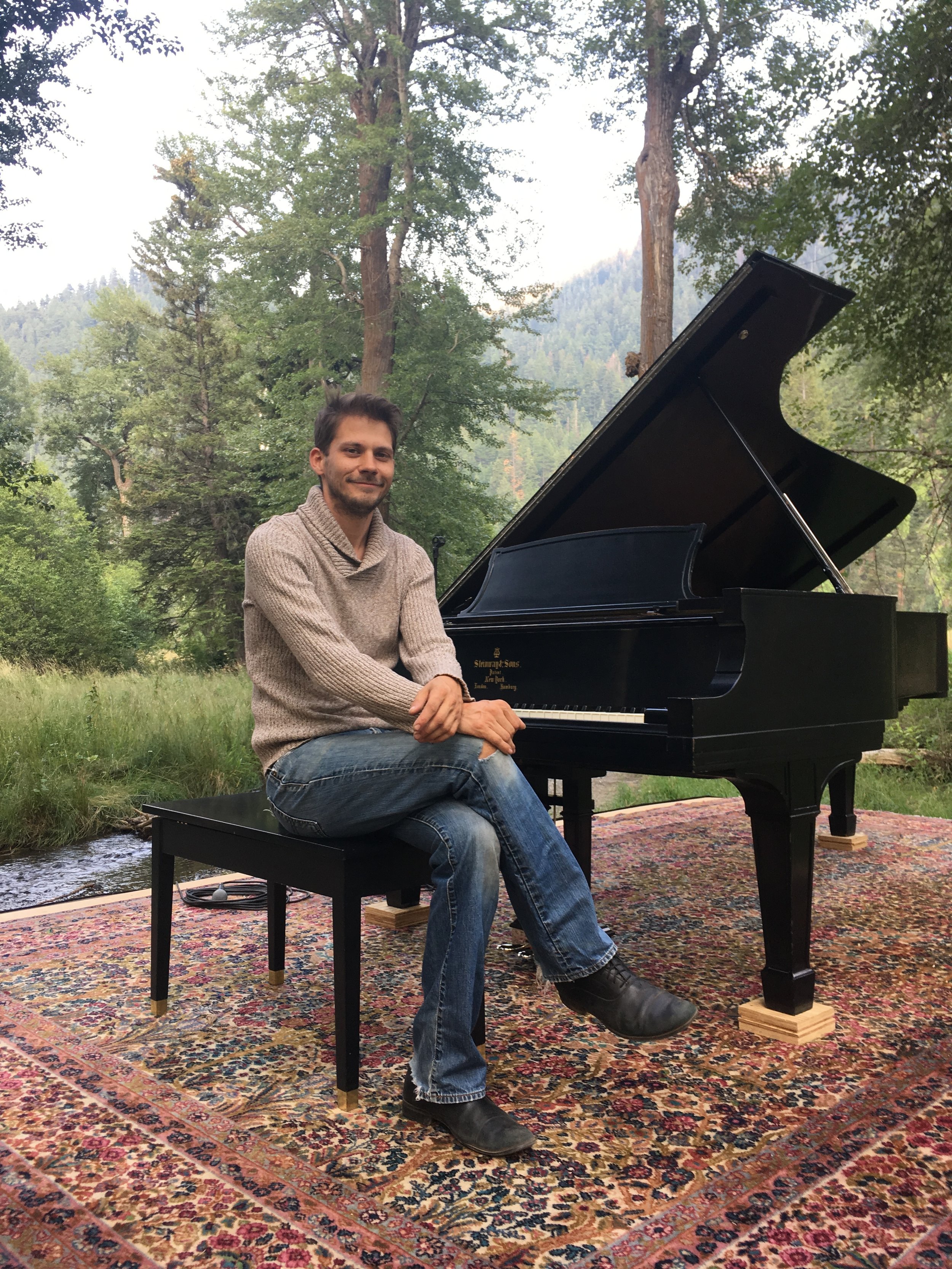 I met a fellow associate of the guild while setting up and tuning the piano today. She took this photo of me when I finished. Thanks Diane!