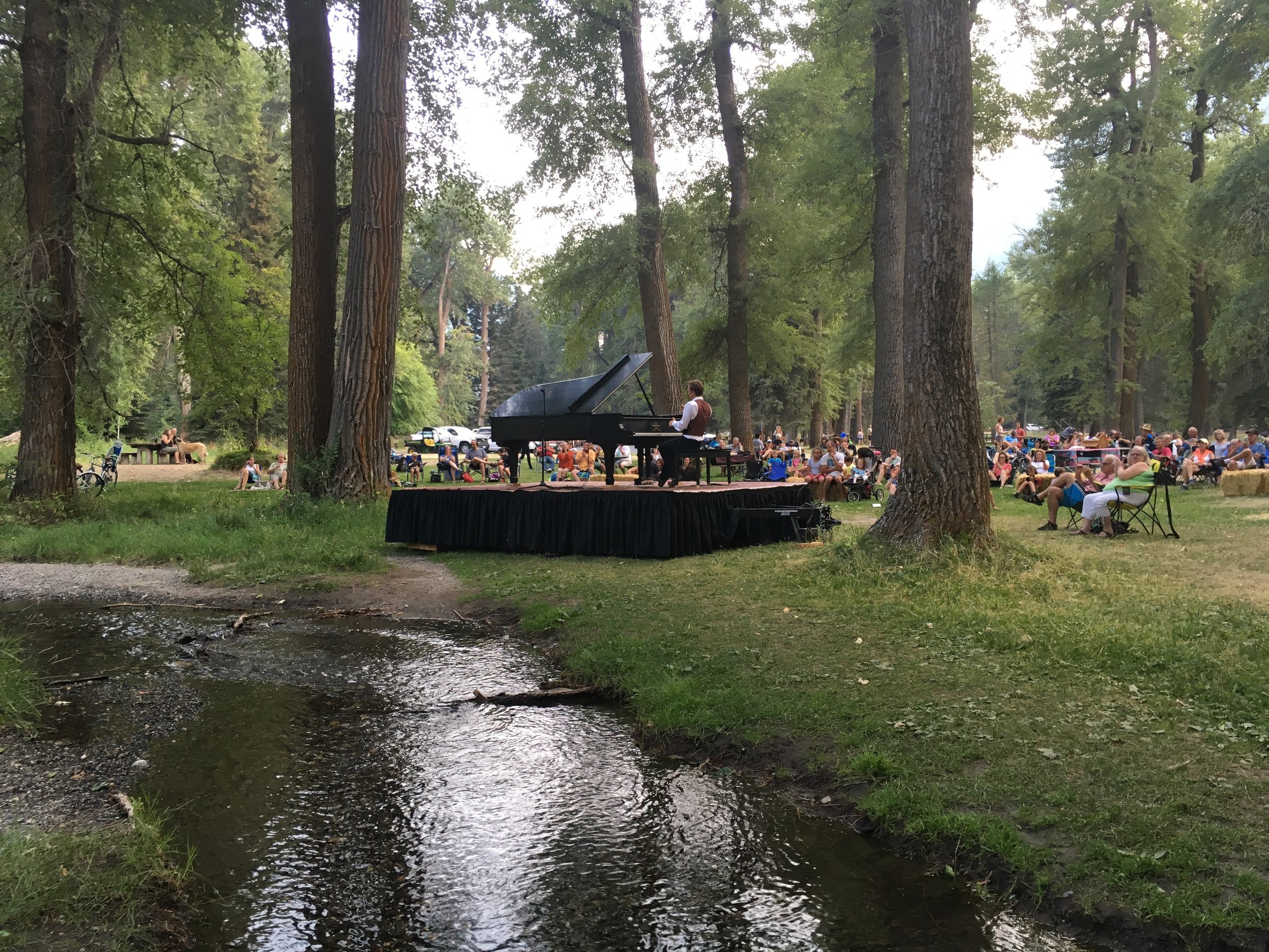 It was hearing the stream flow over the rocks during today’s well attended concert. 