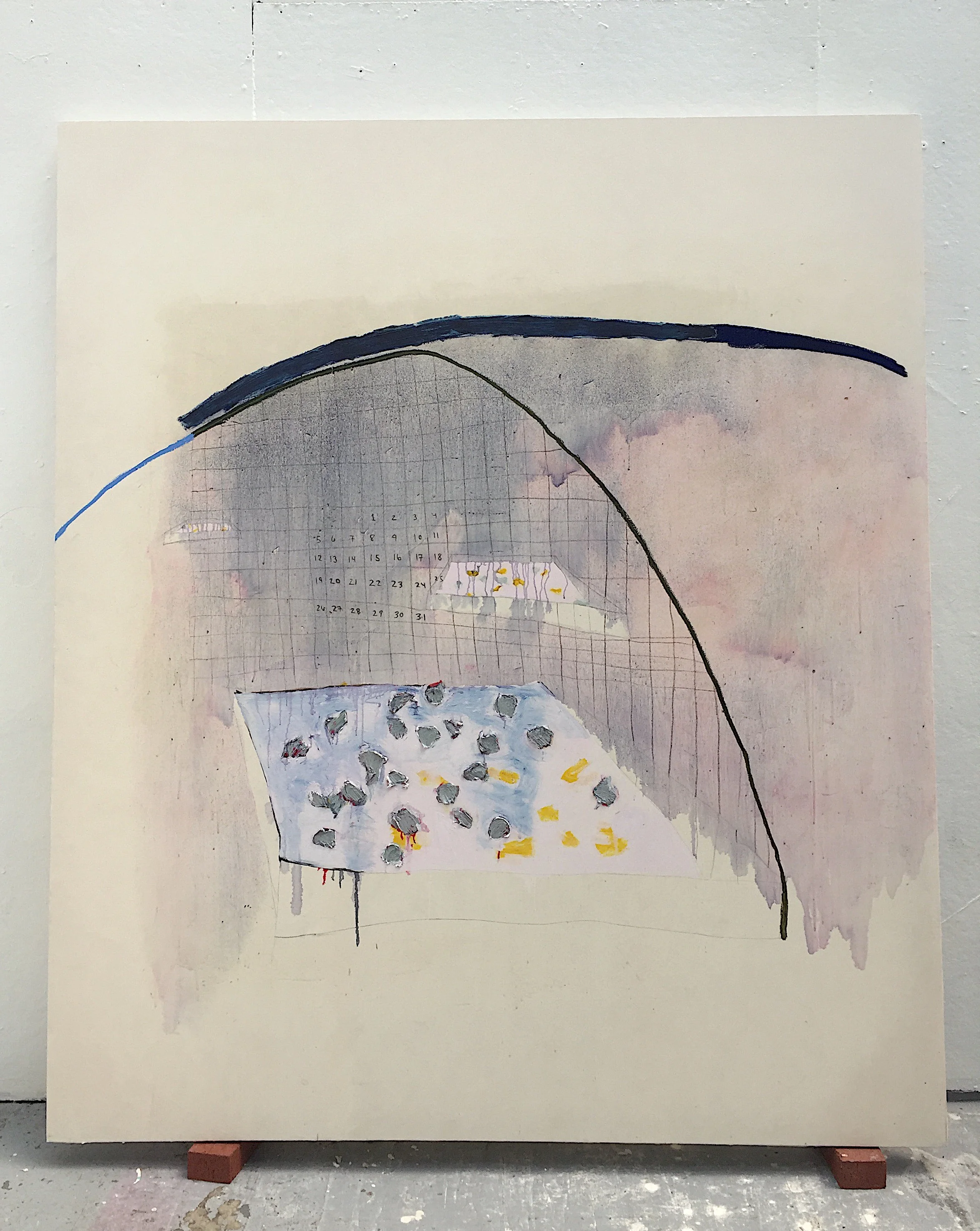  end of the day  mixed media on stretched muslin  83”x71” 