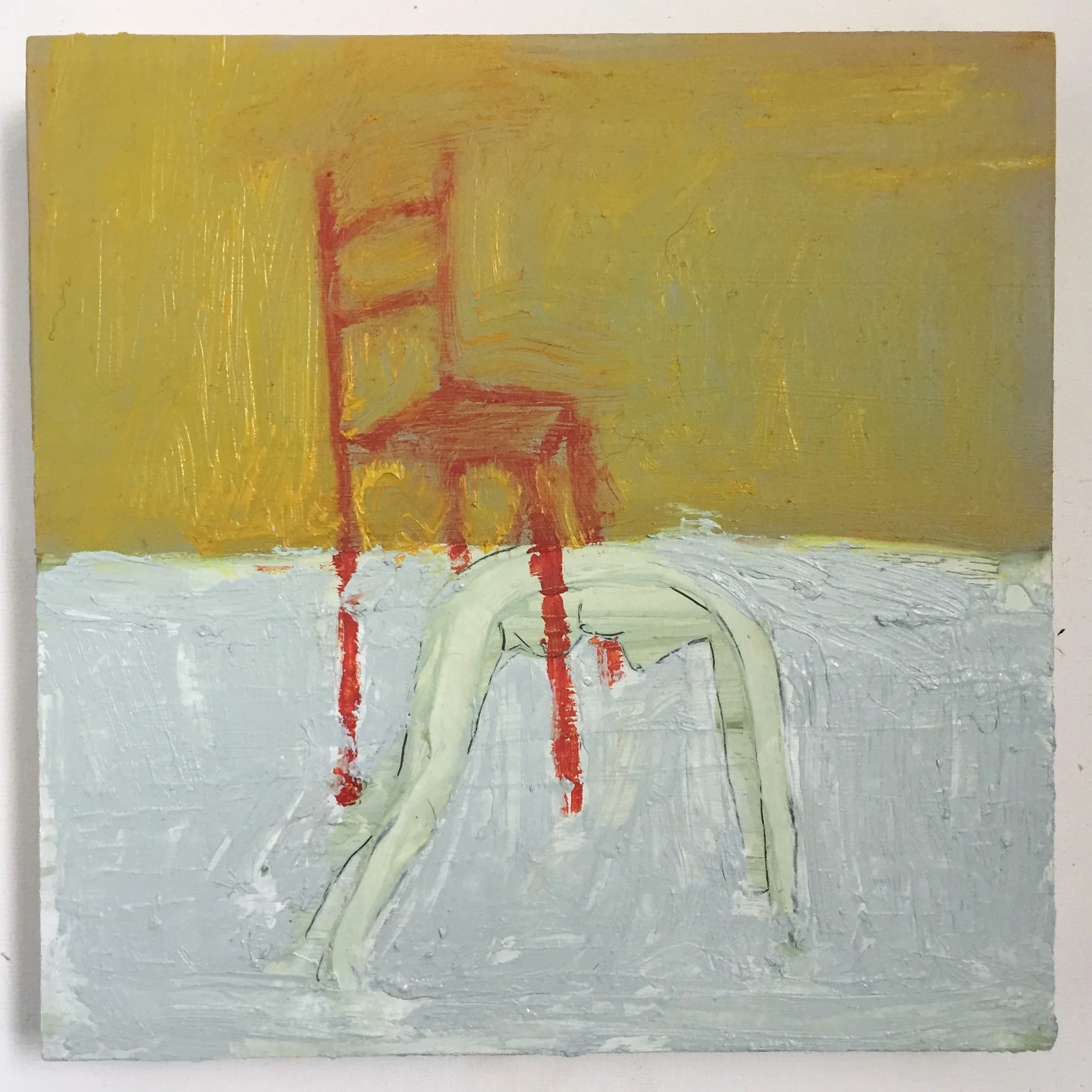  all grown up   oil on panel  6”x6” 