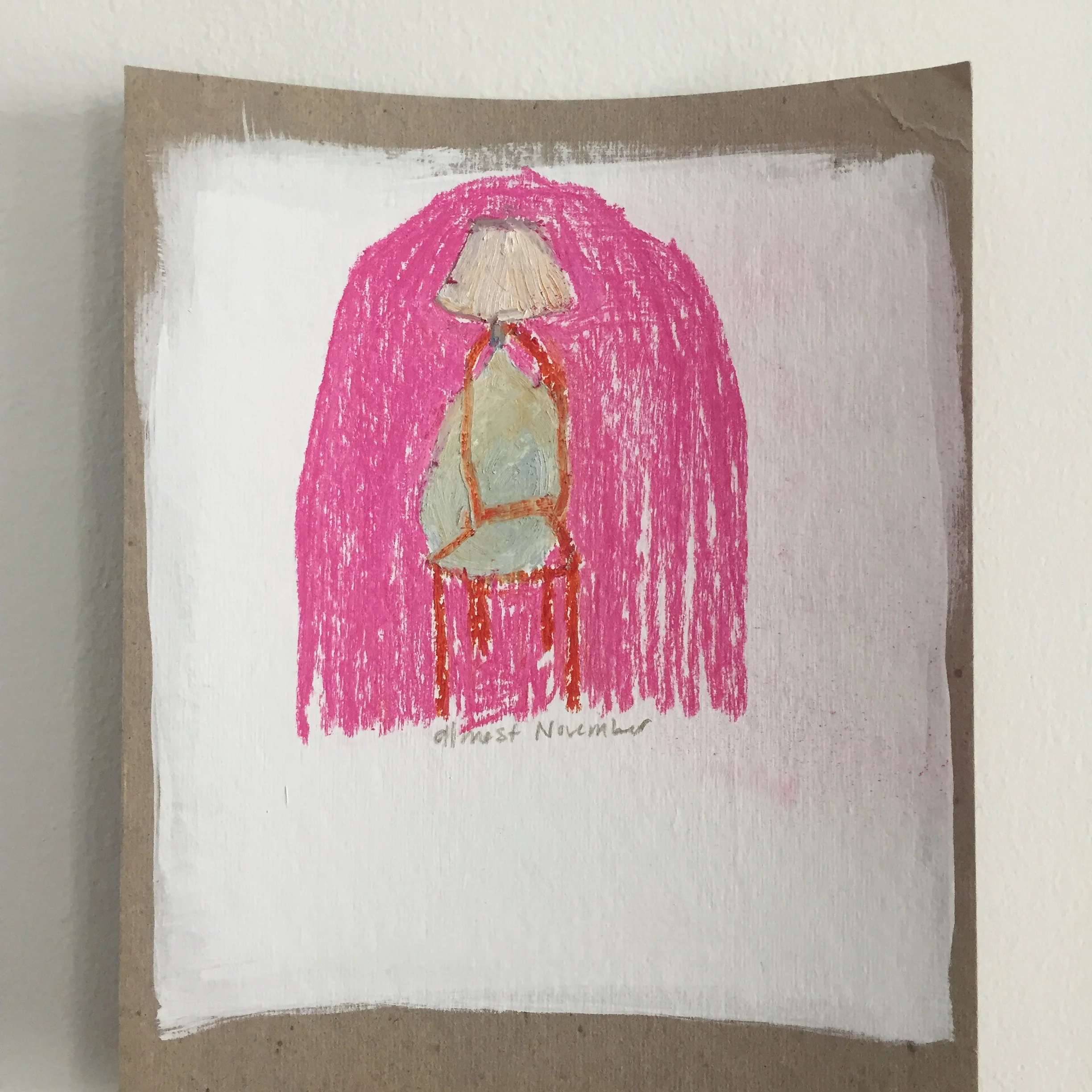  almost november  mixed media on cardboard 